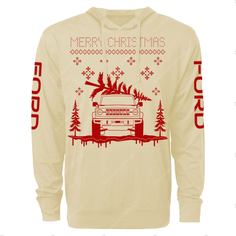 F0rd Bronco Ugly Xmas Oversized Lightweight Hoodie