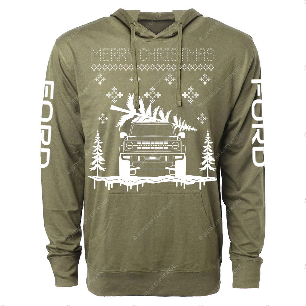 F0rd Bronco Ugly Xmas Oversized Lightweight Hoodie