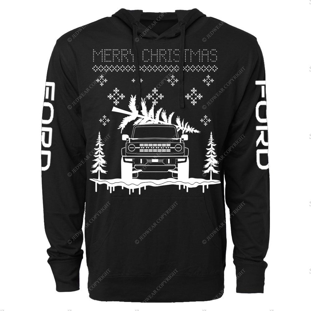 F0rd Bronco Ugly Xmas Oversized Lightweight Hoodie