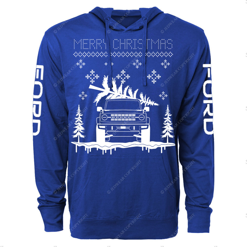 F0rd Bronco Ugly Xmas Oversized Lightweight Hoodie