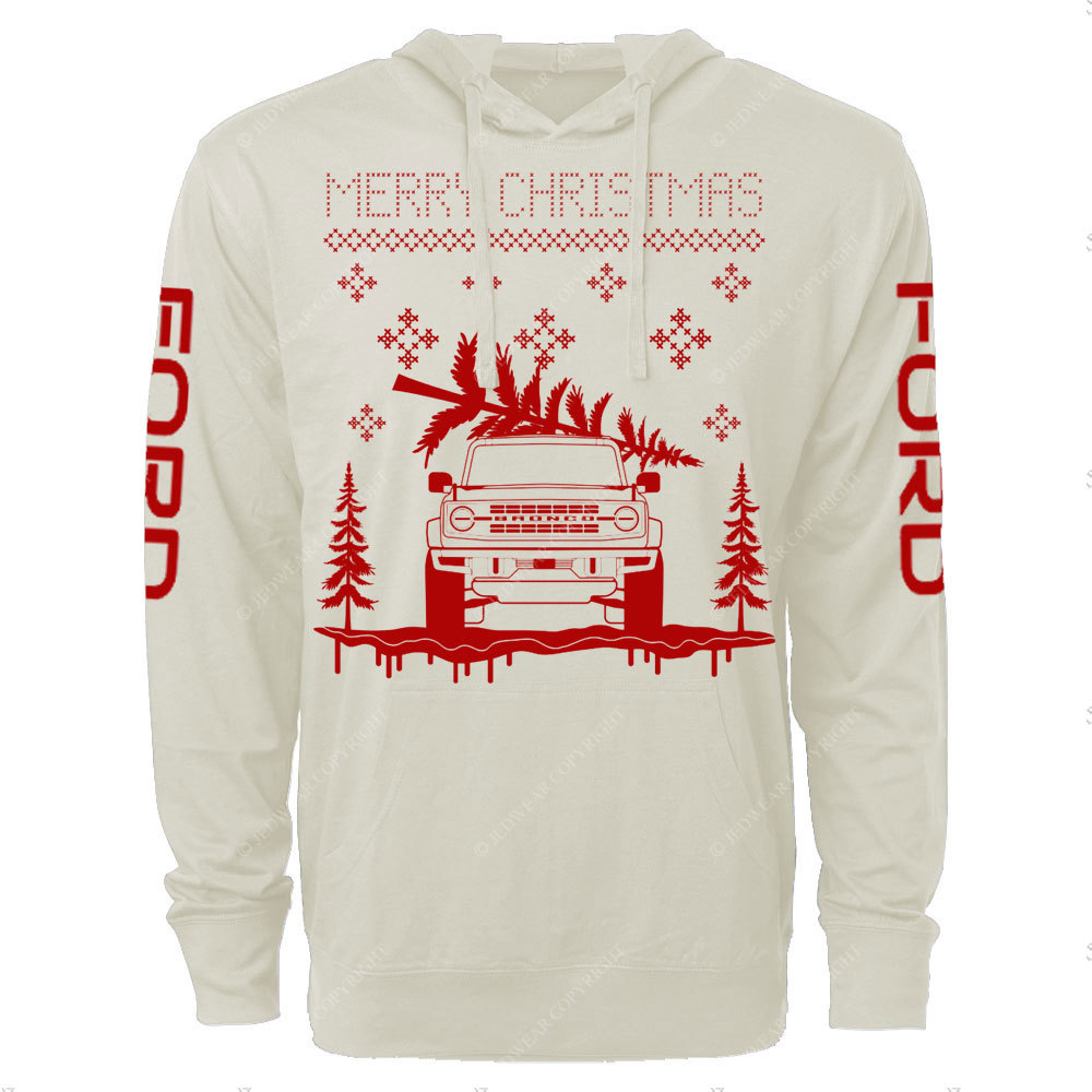 F0rd Bronco Ugly Xmas Oversized Lightweight Hoodie