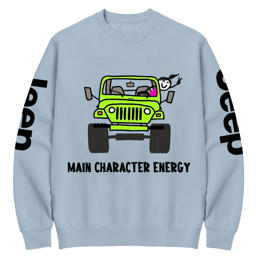 Main Character Energy Jp Girl Crew Neck Sweatshirt