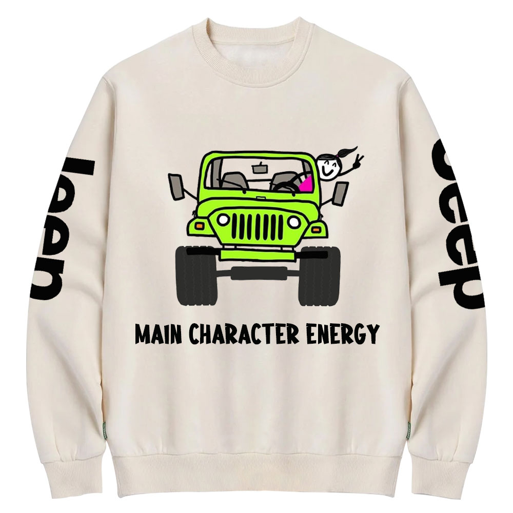 Main Character Energy Jp Girl Crew Neck Sweatshirt