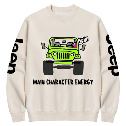 Main Character Energy Jp Girl Crew Neck Sweatshirt