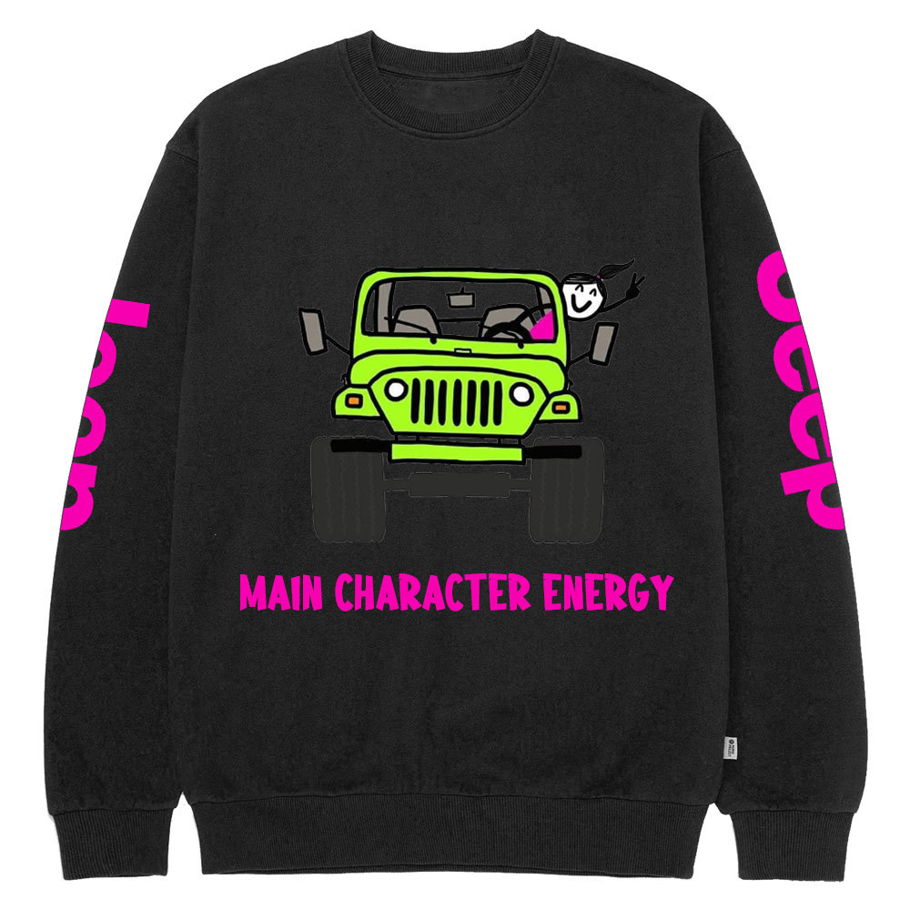 Main Character Energy Jp Girl Crew Neck Sweatshirt