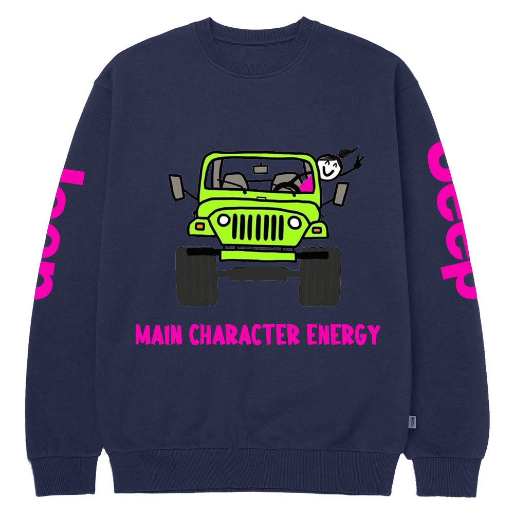 Main Character Energy Jp Girl Crew Neck Sweatshirt