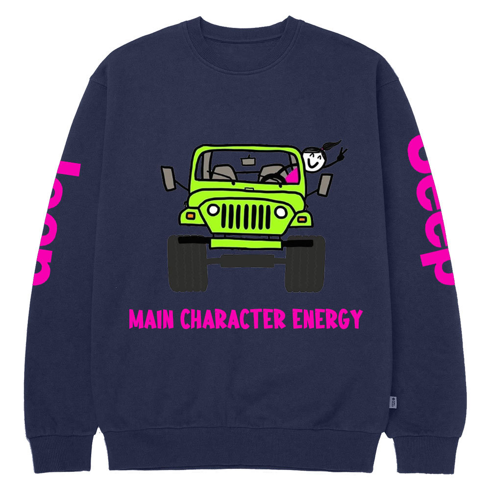 Main Character Energy Jp Girl Crew Neck Sweatshirt