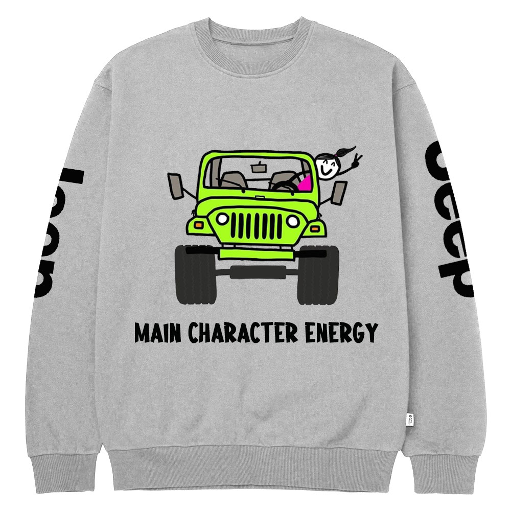 Main Character Energy Jp Girl Crew Neck Sweatshirt