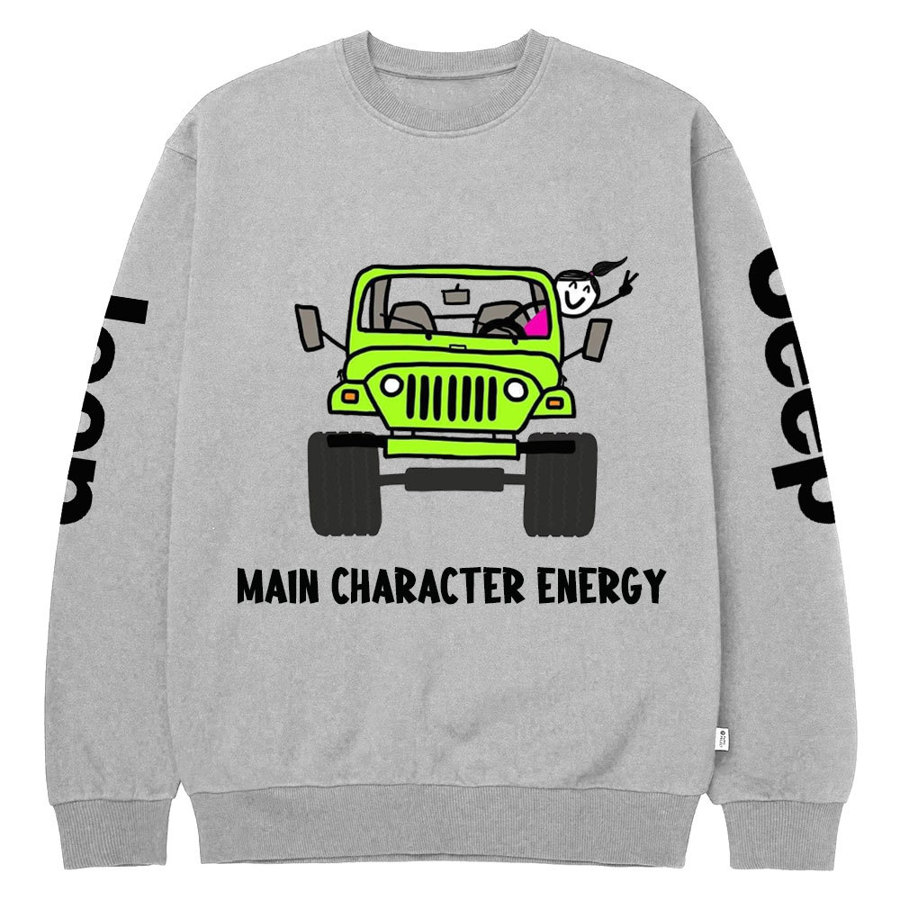 Main Character Energy Jp Girl Crew Neck Sweatshirt
