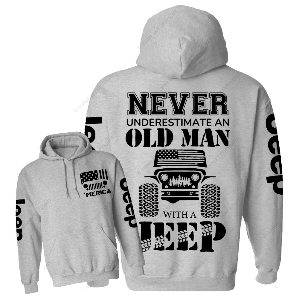 Jp Never Underestimate An Old Man American Flag Men Casual Hoodie
