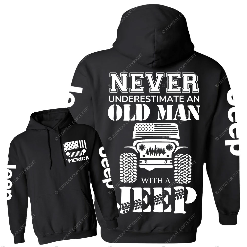 Jp Never Underestimate An Old Man American Flag Men Casual Hoodie