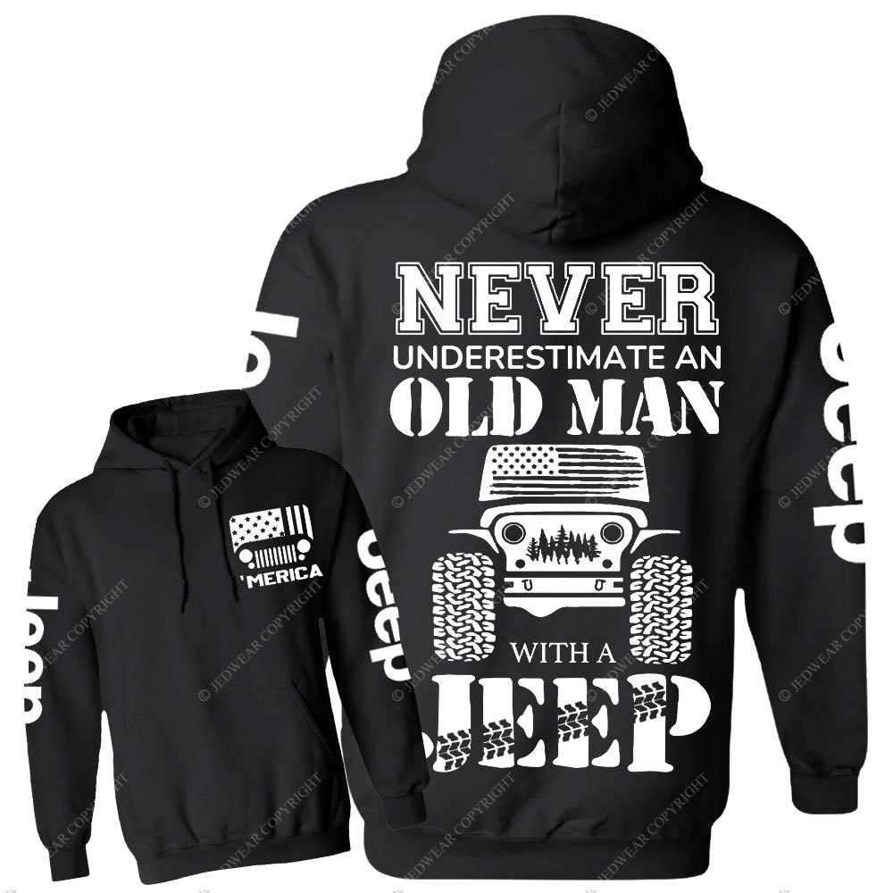 Jp Never Underestimate An Old Man American Flag Men Casual Hoodie