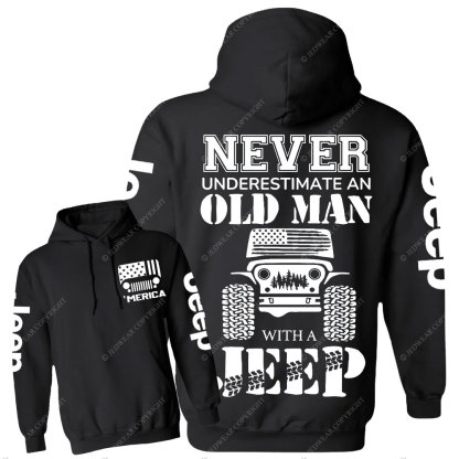 Jp Never Underestimate An Old Man American Flag Men Casual Hoodie