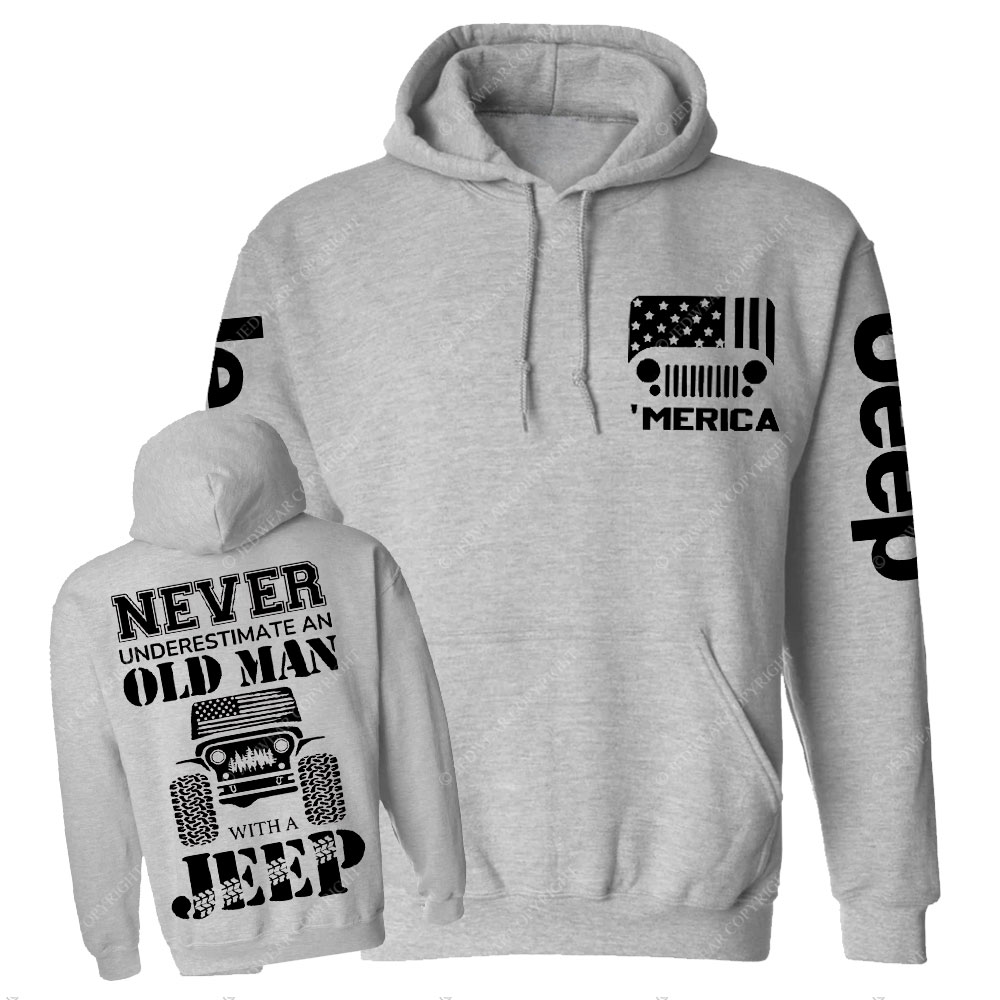 Jp Never Underestimate An Old Man American Flag Men Casual Hoodie