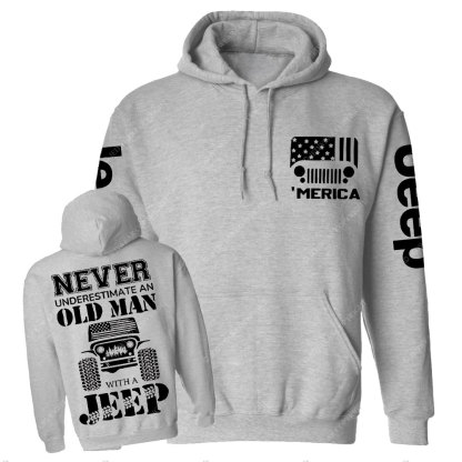 Jp Never Underestimate An Old Man American Flag Men Casual Hoodie