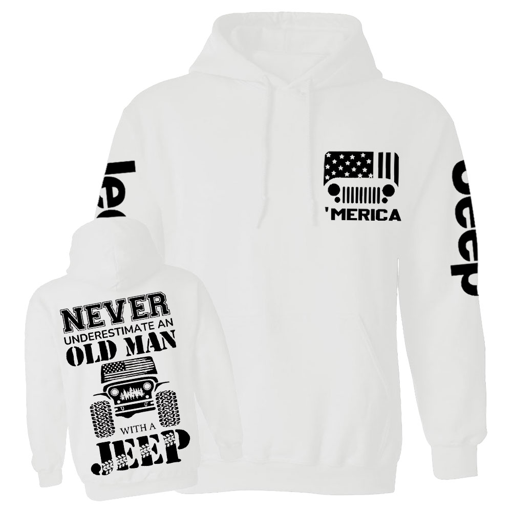 Jp Never Underestimate An Old Man American Flag Men Casual Hoodie