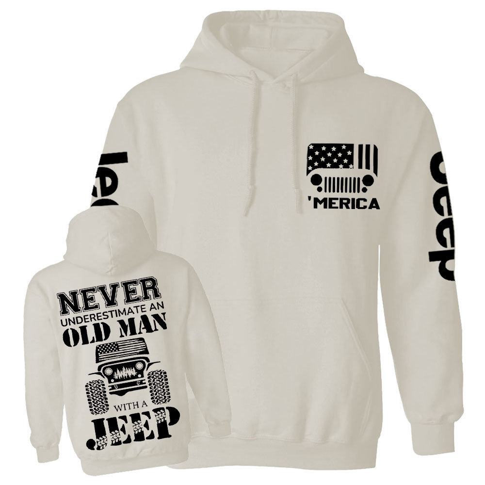 Jp Never Underestimate An Old Man American Flag Men Casual Hoodie