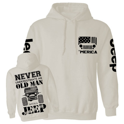 Jp Never Underestimate An Old Man American Flag Men Casual Hoodie
