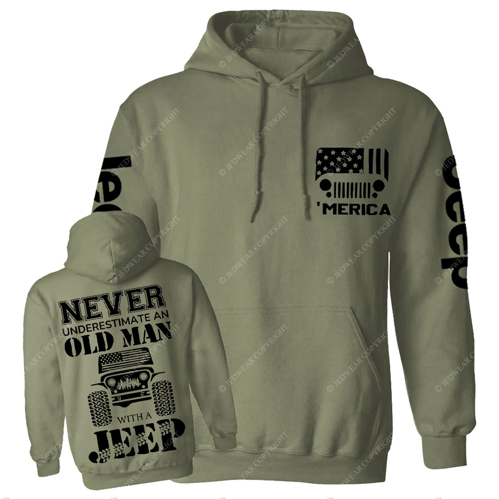Jp Never Underestimate An Old Man American Flag Men Casual Hoodie