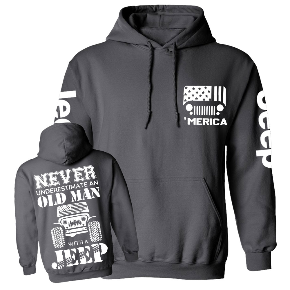 Jp Never Underestimate An Old Man American Flag Men Casual Hoodie
