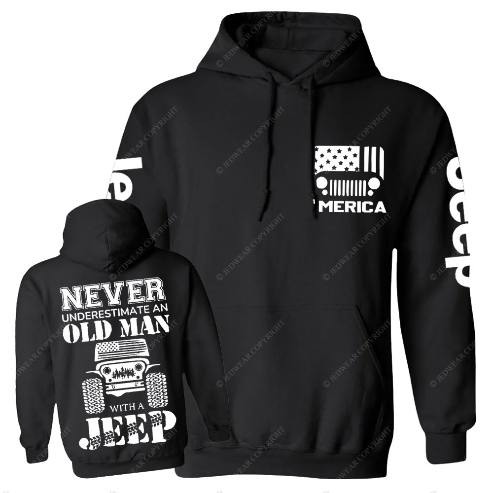 Jp Never Underestimate An Old Man American Flag Men Casual Hoodie