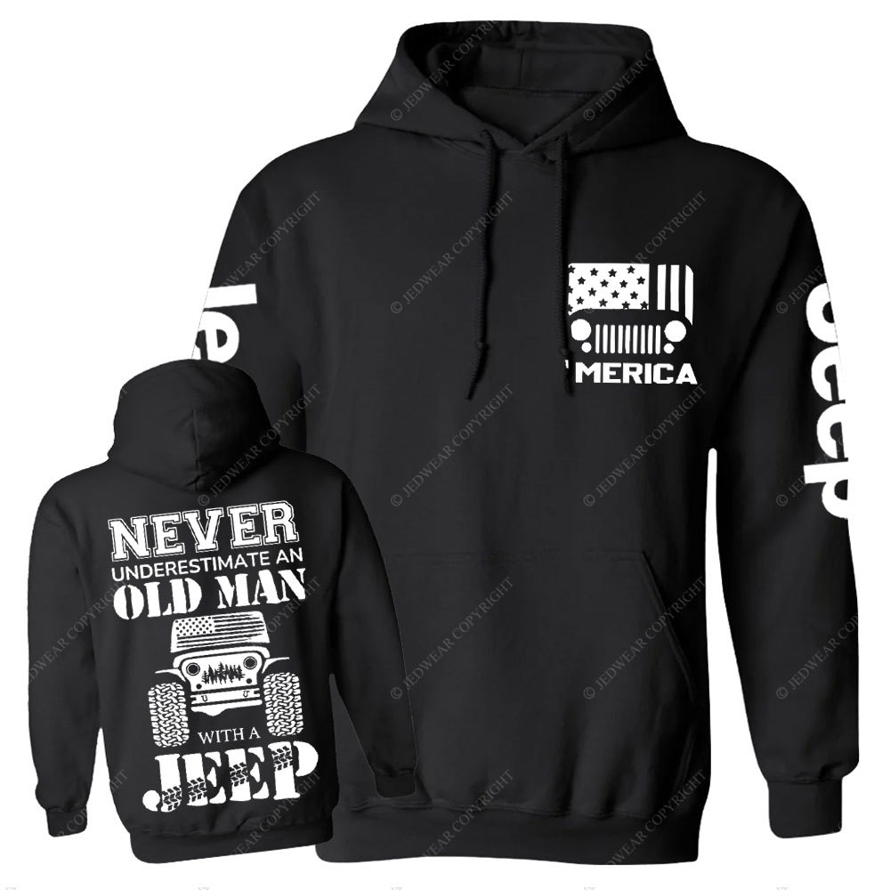 Jp Never Underestimate An Old Man American Flag Men Casual Hoodie