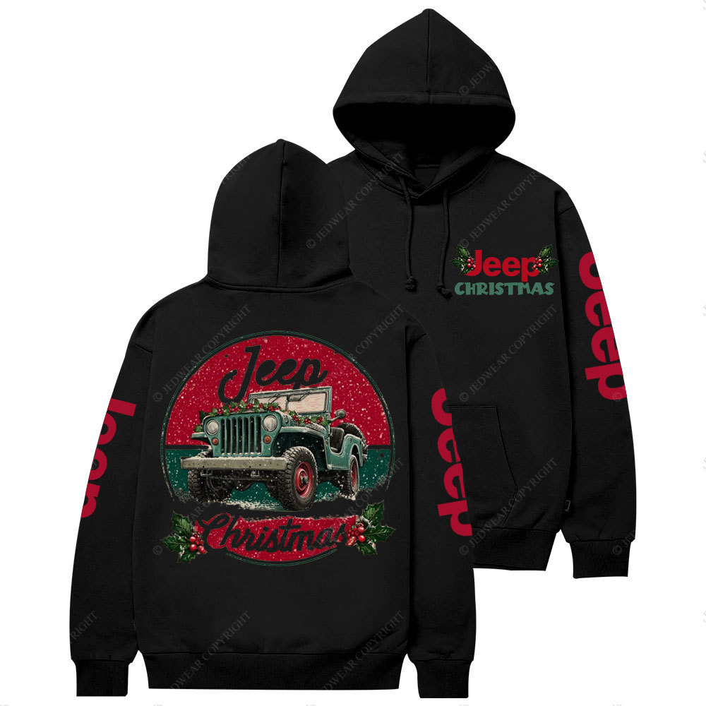 Jp Christmas Red and Green Classic Casual Hoodie