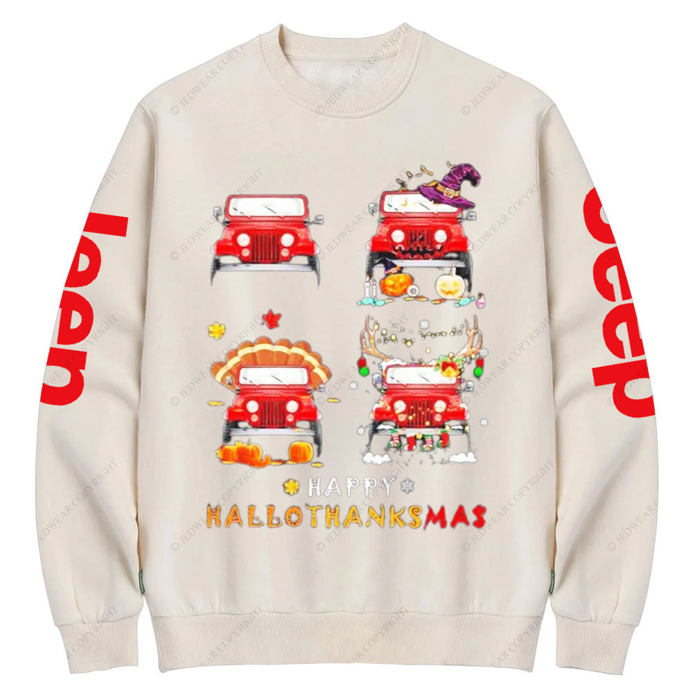 Jps Happy HalloThanksMas Crew Neck Sweatshirt