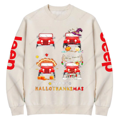 Jps Happy HalloThanksMas Crew Neck Sweatshirt
