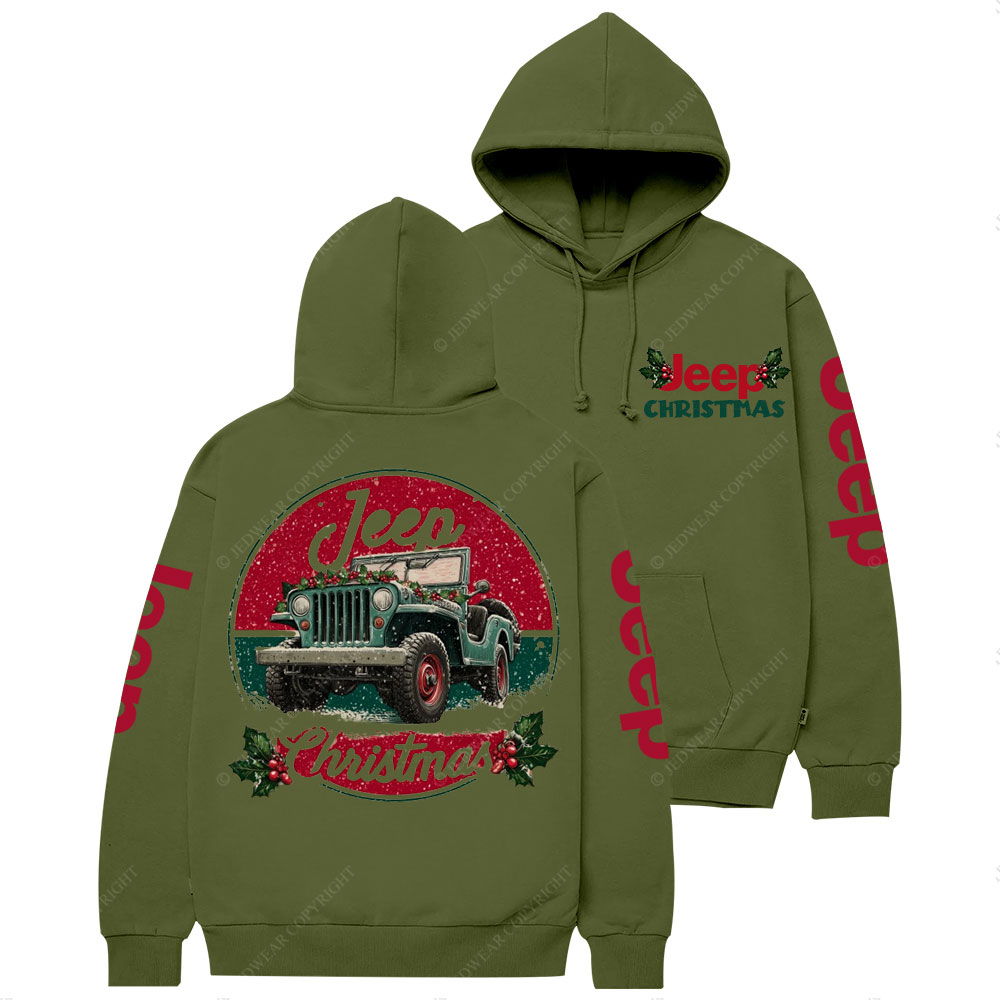Jp Christmas Red and Green Classic Casual Hoodie