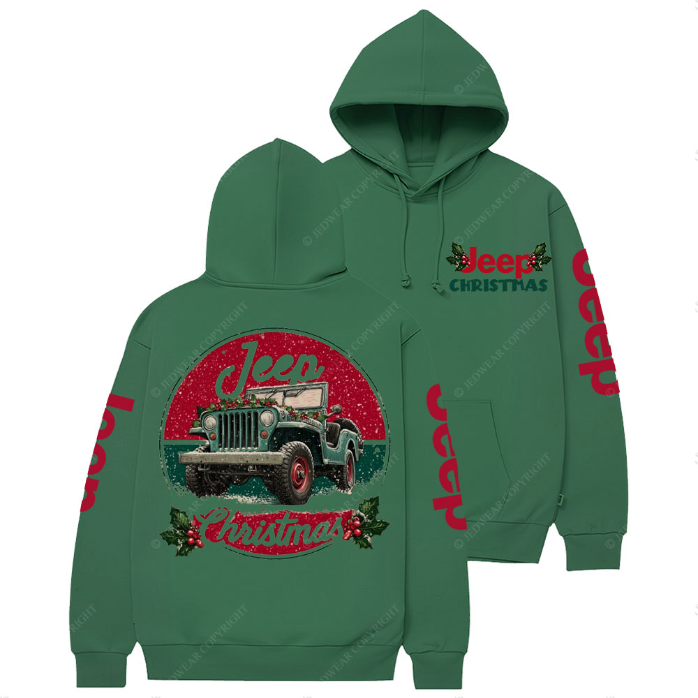 Jp Christmas Red and Green Classic Casual Hoodie