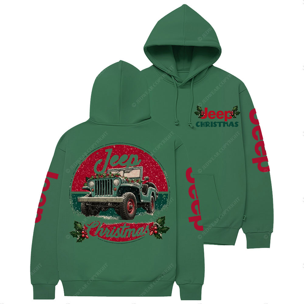 Jp Christmas Red and Green Classic Casual Hoodie