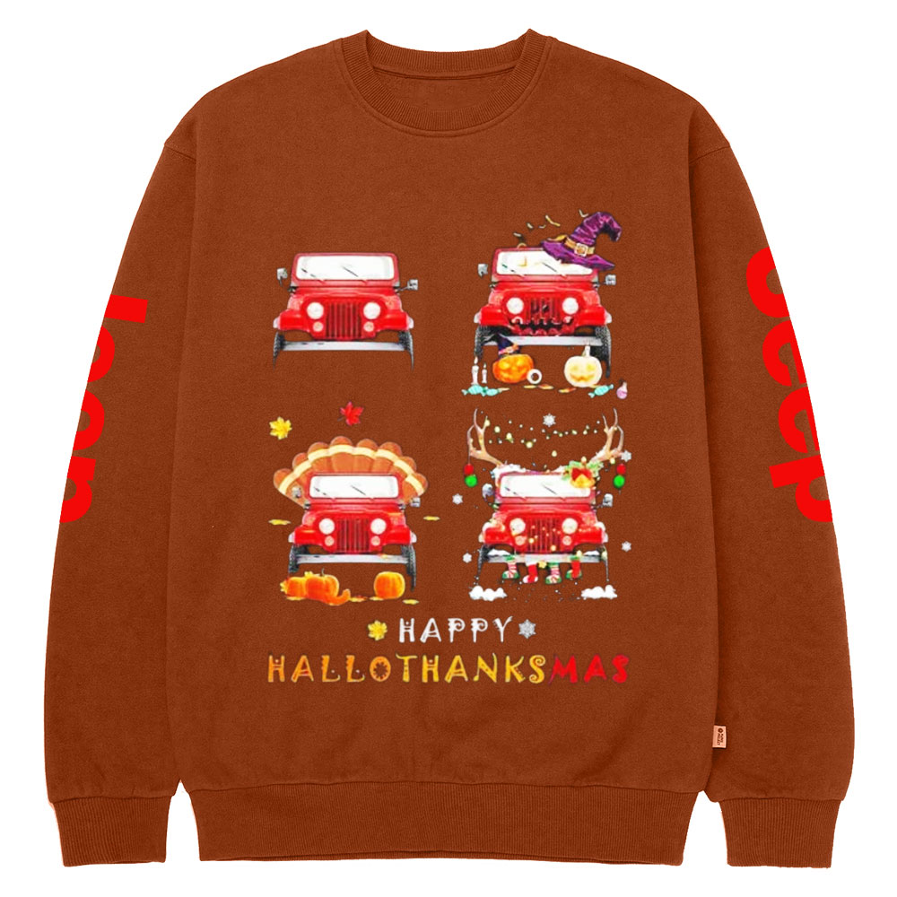 Jps Happy HalloThanksMas Crew Neck Sweatshirt