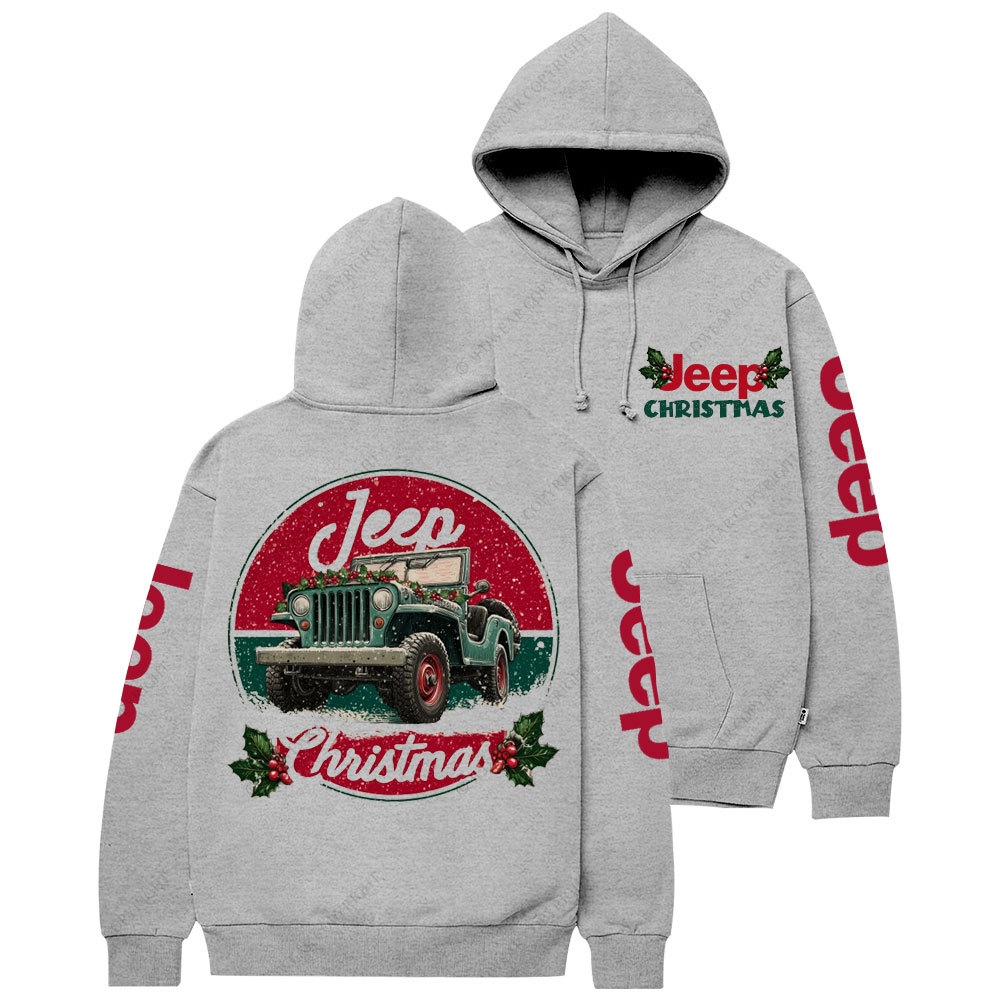 Jp Christmas Red and Green Classic Casual Hoodie