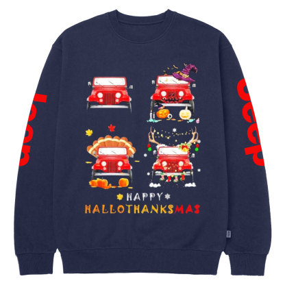 Jps Happy HalloThanksMas Crew Neck Sweatshirt