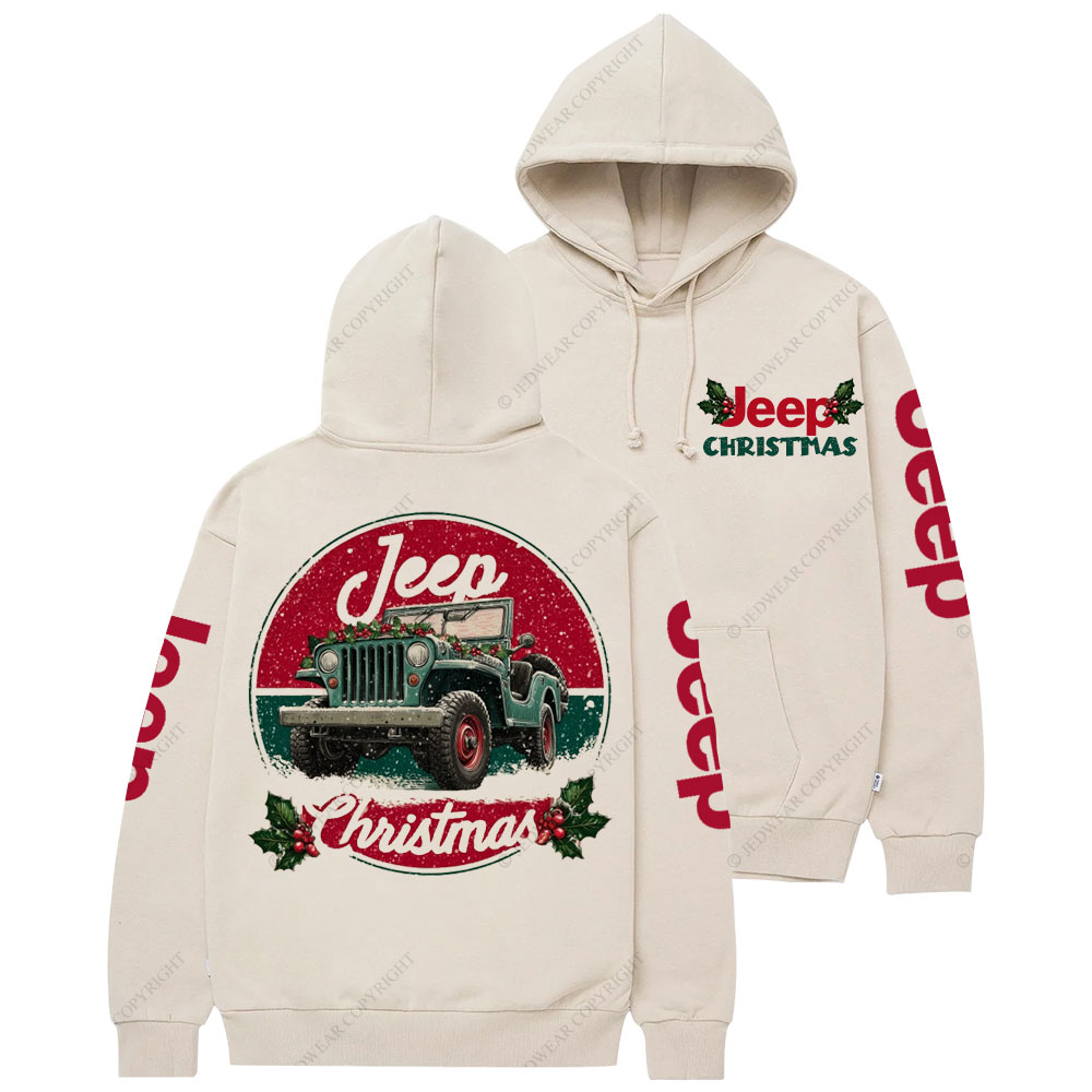 Jp Christmas Red and Green Classic Casual Hoodie