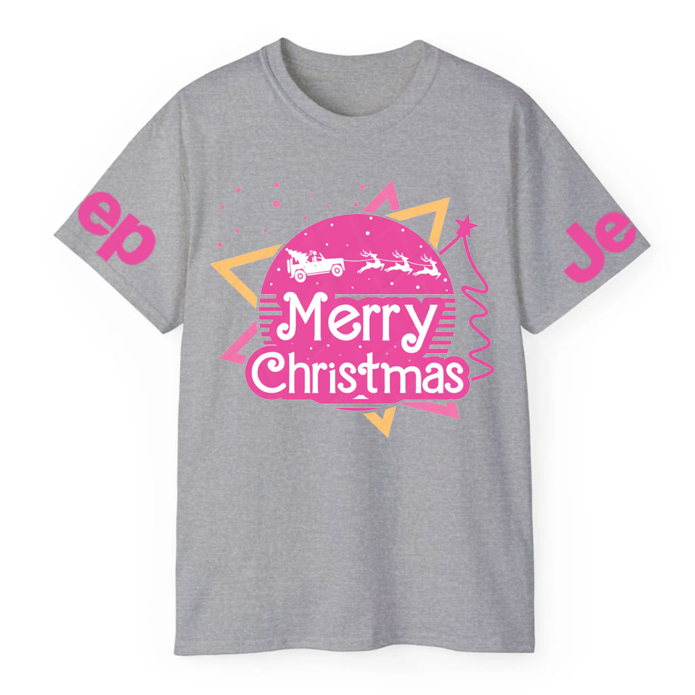 Pink Christmas Sleigh Jp Girl T-Shirt