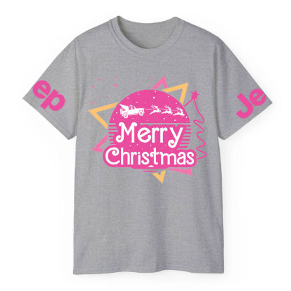 Pink Christmas Sleigh Jp Girl T-Shirt