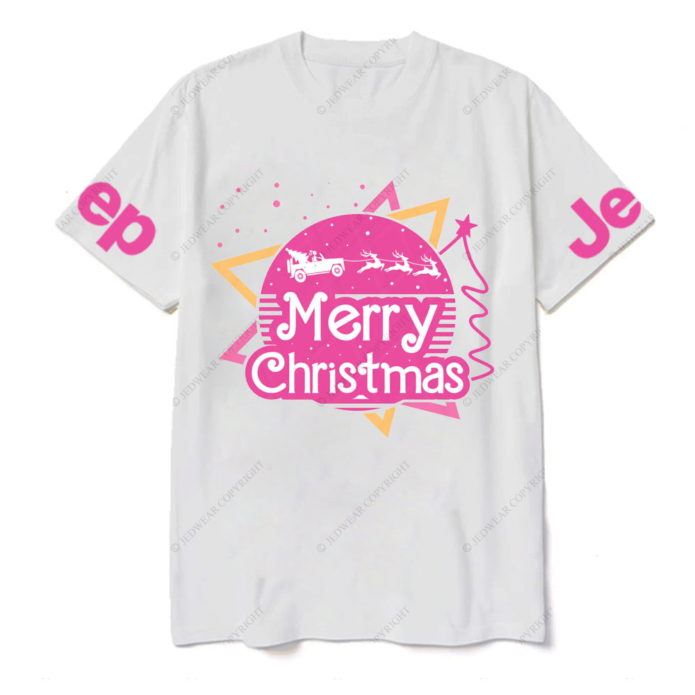 Pink Christmas Sleigh Jp Girl T-Shirt