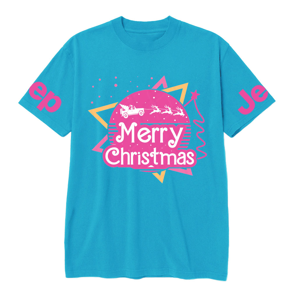 Pink Christmas Sleigh Jp Girl T-Shirt