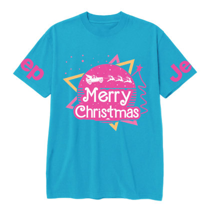 Pink Christmas Sleigh Jp Girl T-Shirt