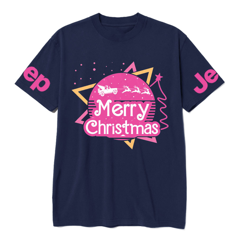 Pink Christmas Sleigh Jp Girl T-Shirt