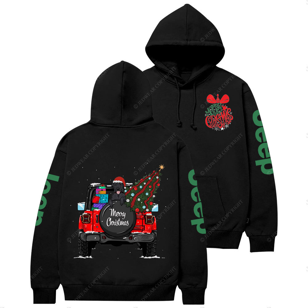 Merry Christmas Bell Jp Black Lab Two Sides Casual Hoodie