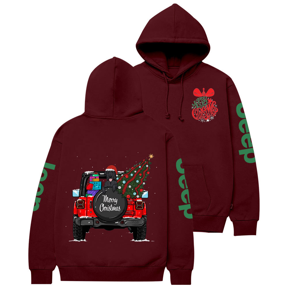 Merry Christmas Bell Jp Black Lab Two Sides Casual Hoodie