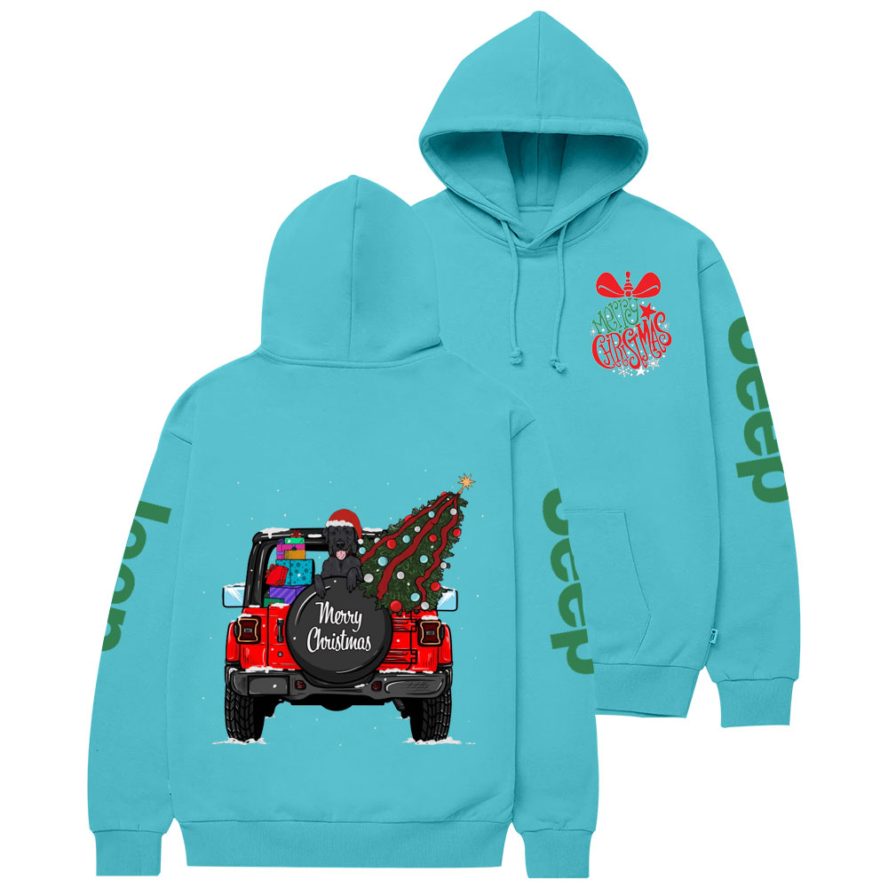 Merry Christmas Bell Jp Black Lab Two Sides Casual Hoodie