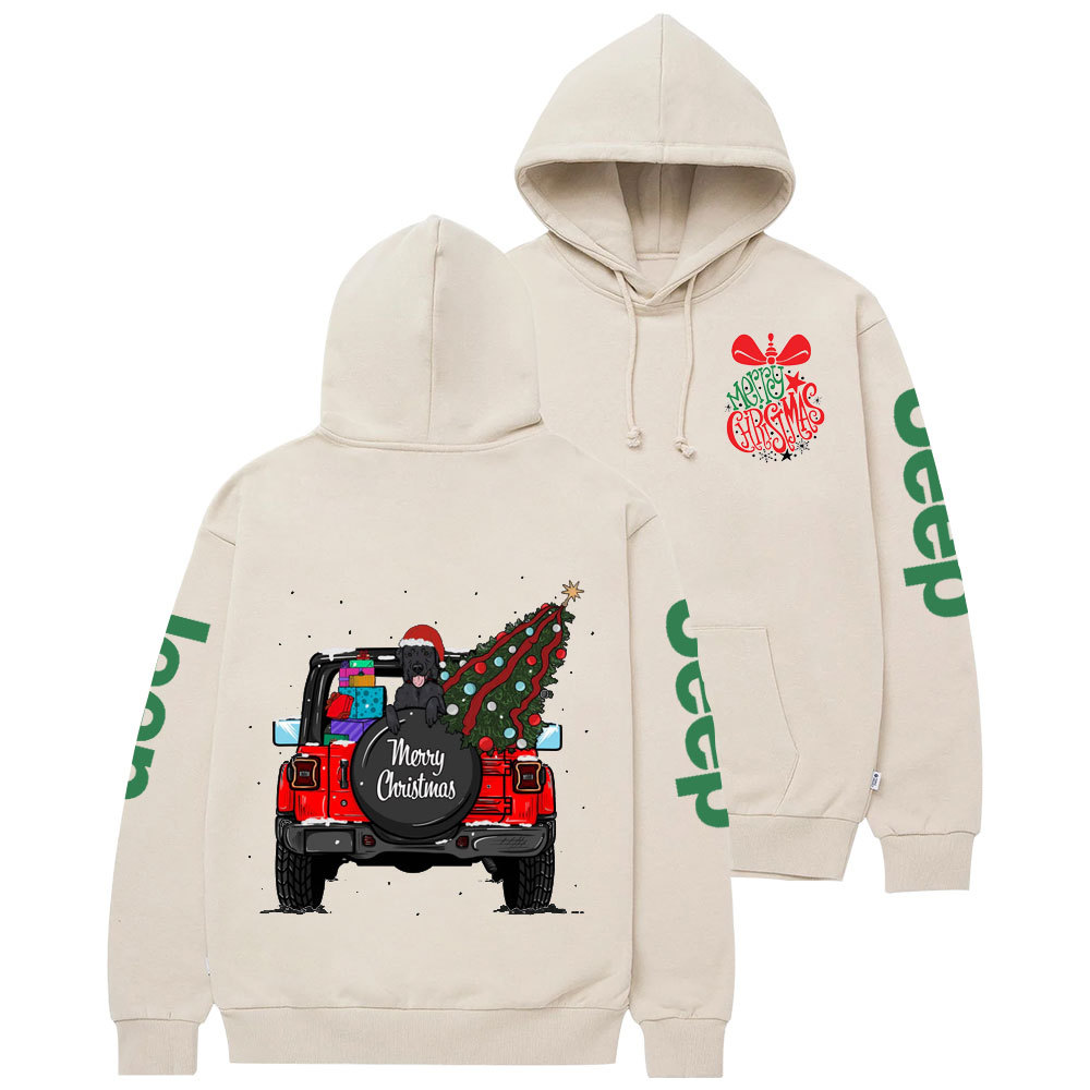 Merry Christmas Bell Jp Black Lab Two Sides Casual Hoodie