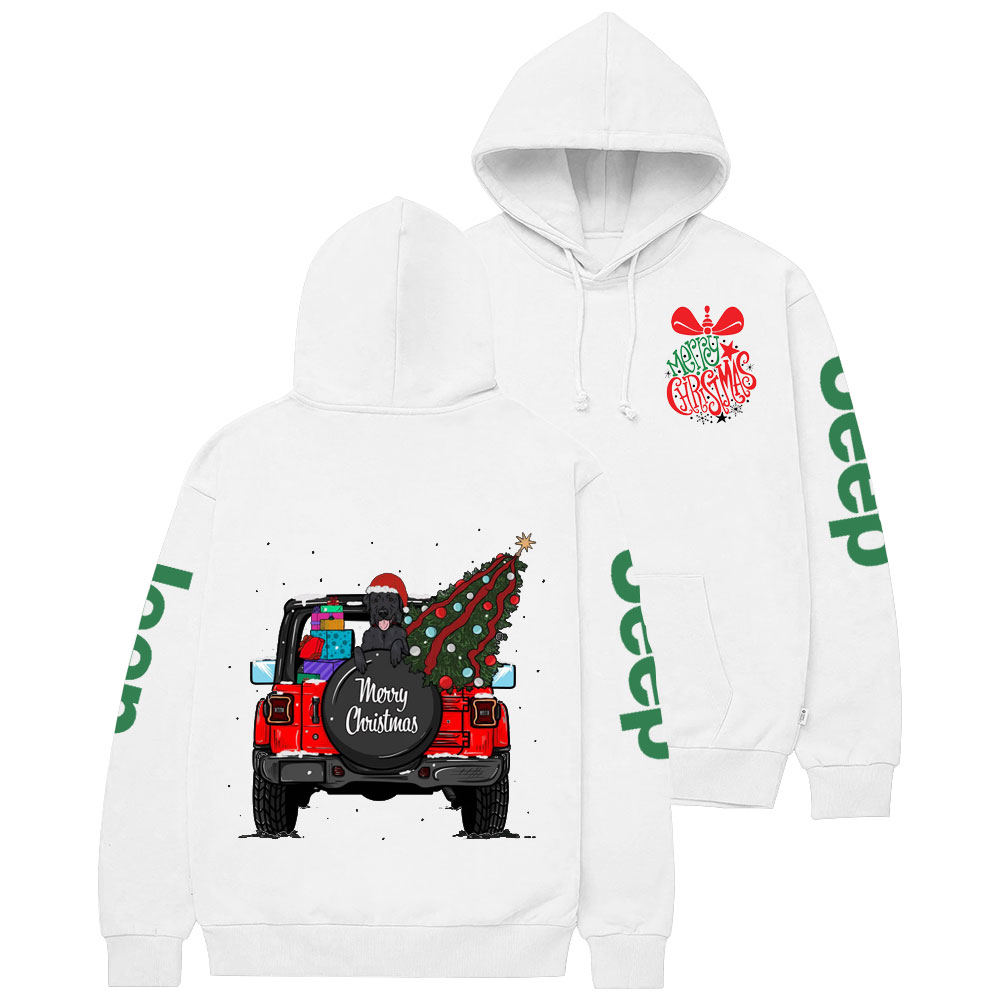 Merry Christmas Bell Jp Black Lab Two Sides Casual Hoodie
