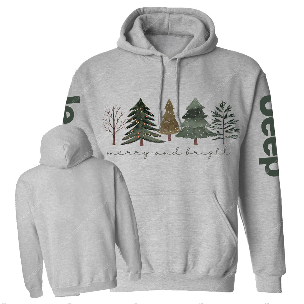 Merry and Bright Trees Jpmas Men Casual Hoodie