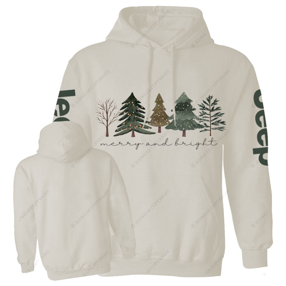 Merry and Bright Trees Jpmas Men Casual Hoodie