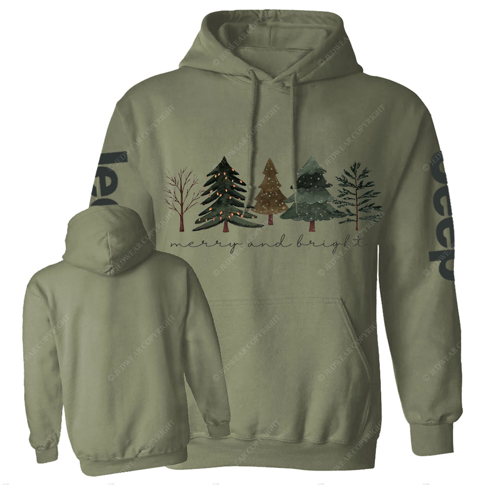 Merry and Bright Trees Jpmas Men Casual Hoodie
